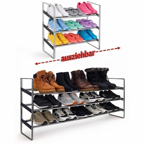 Schuhregal ausziehbar bis 119